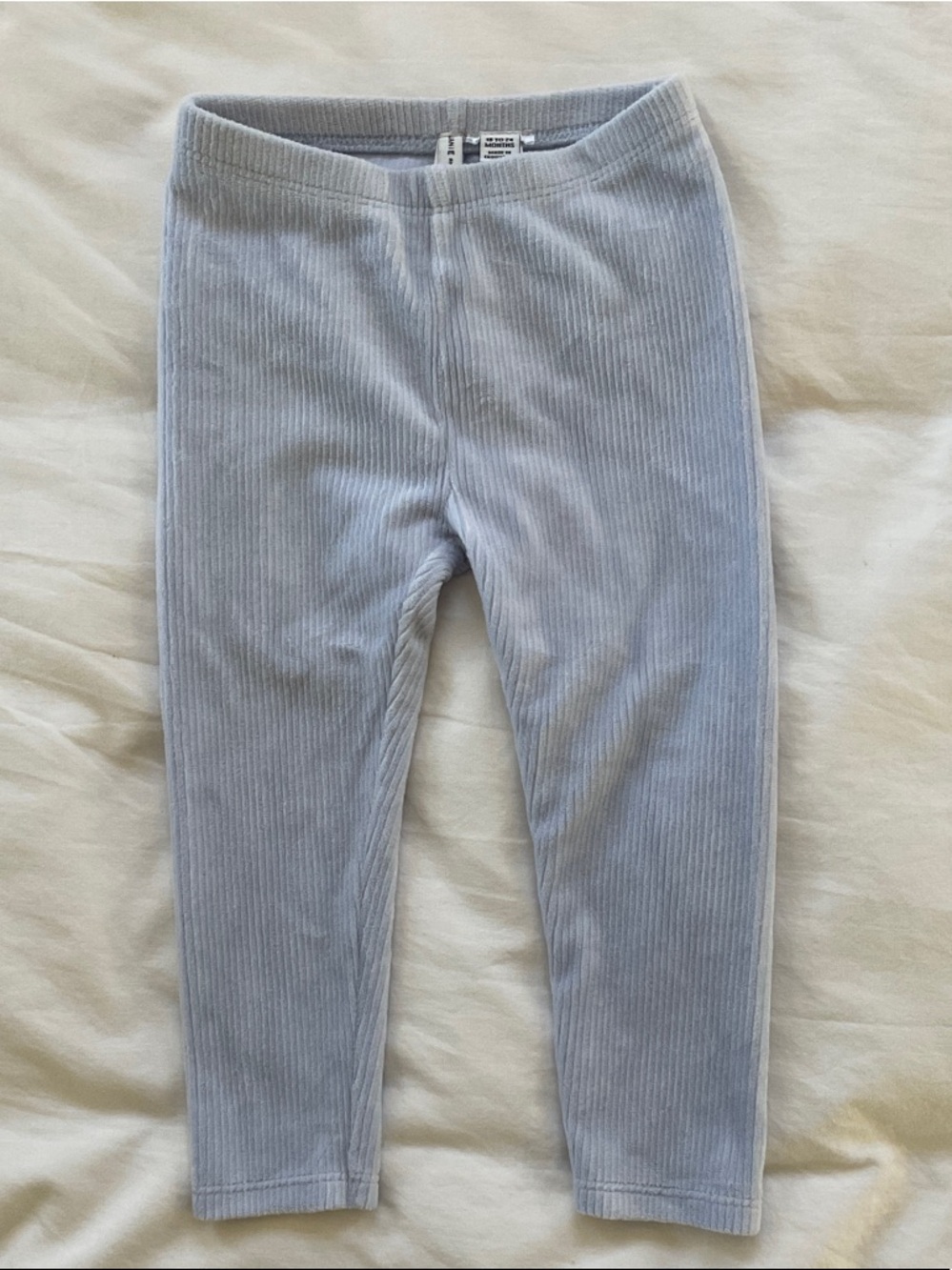 Janie and Jack Ribbed Light Blue Leggings